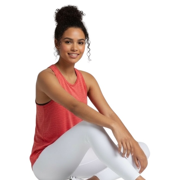 LULULEMON Rare Slit Yogi Racer Back III Coral Halter Tank + Small Reusable Bag - Picture 4 of 16